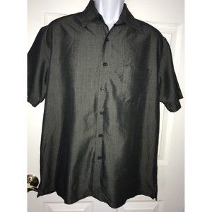 Joshua Tree Button Down Charcoal Gray S/S Men's Casual Shirt MEDIUM